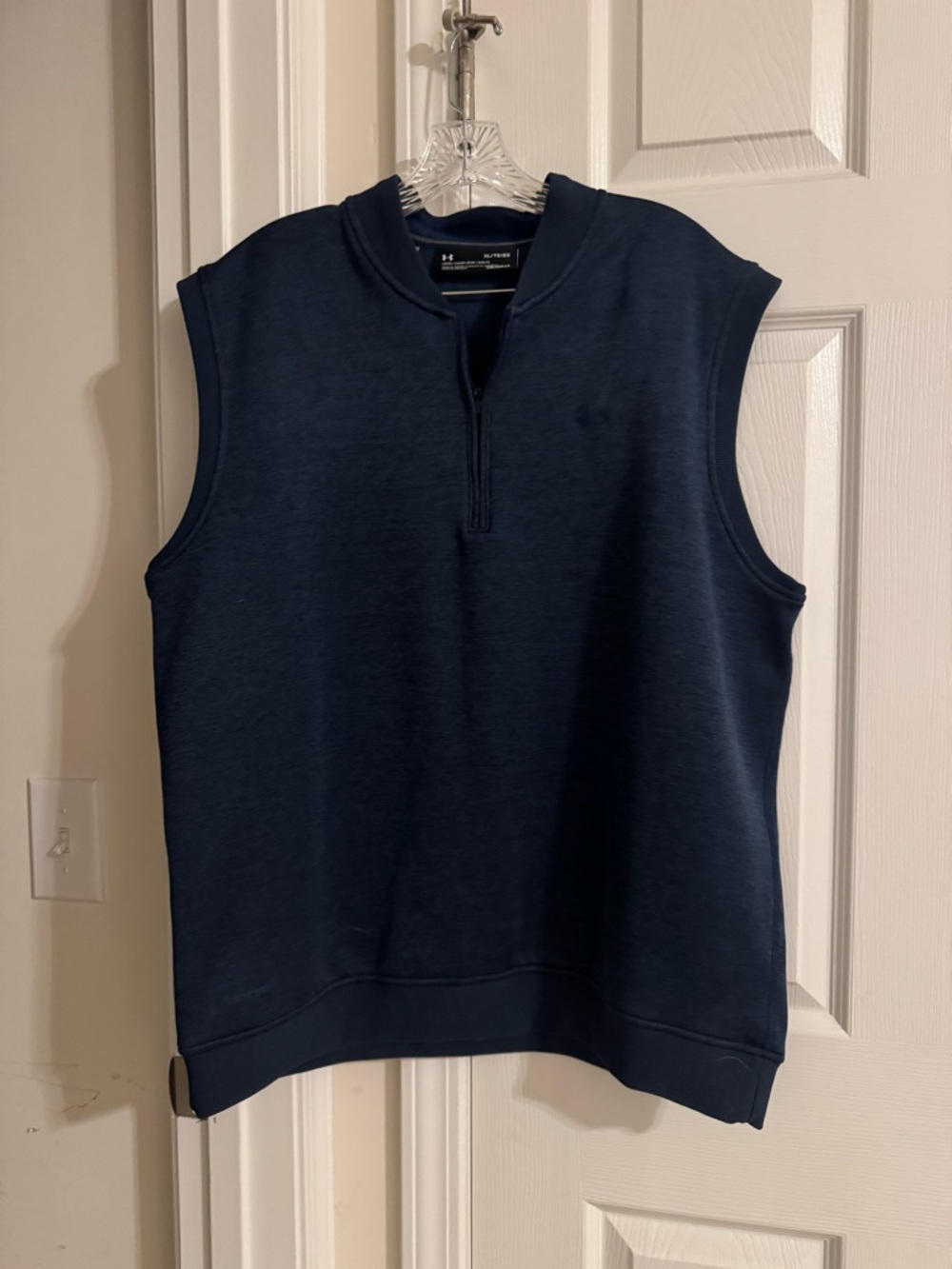 Under Armour Men's Navy Sleeveless Quarter-Zip Pullover